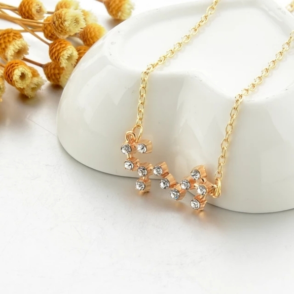 NEW Scorpioβ Gold Crystal Constellation Necklace - Picture 1 of 8